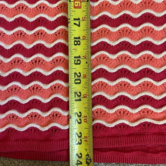 MARINE LAYER Knit Sweater Tank Top Coral Wave Shell Stripe 100% Cotton Sz XL - Picture 3 of 5